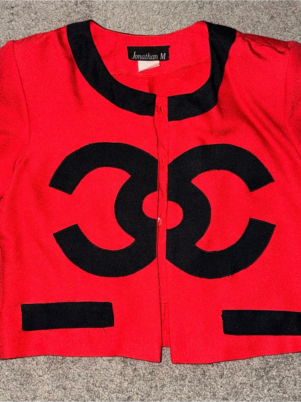 Vintage Jonathan M Red & Black Cropped Jacket